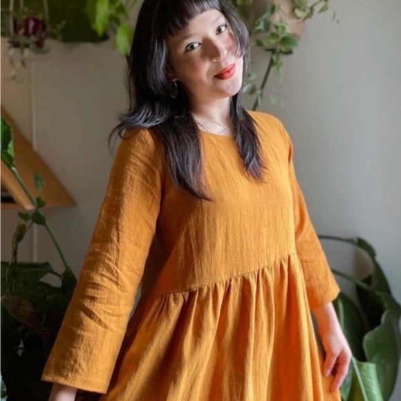 Amanda Moss 100% Linen Harvest Dress S Soft Black - Picture 3 of 11